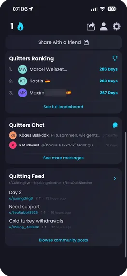 Breezer Quit Mode – Quitters ranking and social motivation