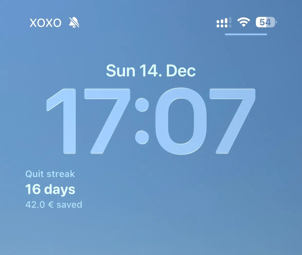 Breezer Quit-Widget auf dem Sperrbildschirm