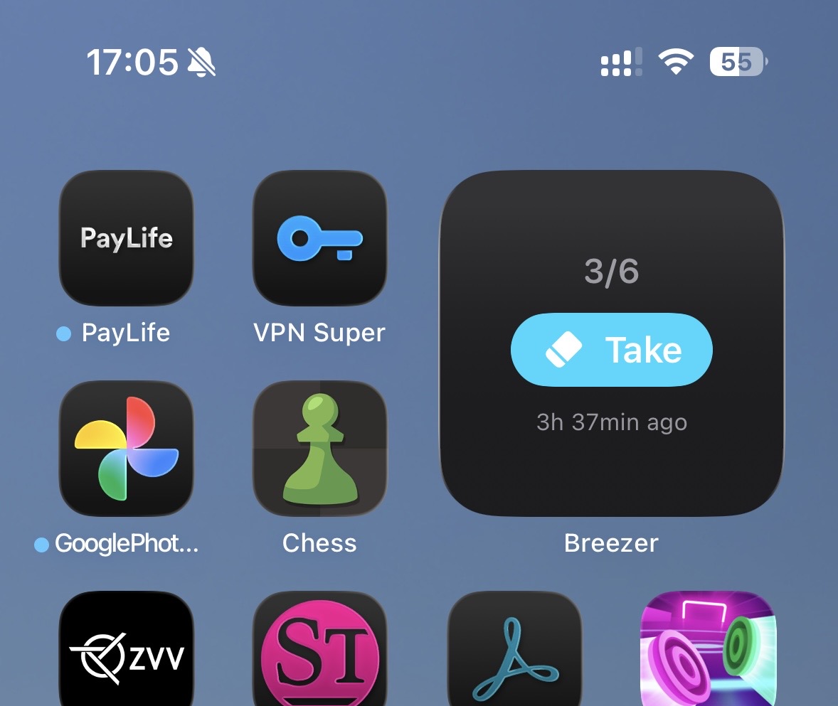 Breezer tracking widget quick action
